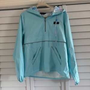Simply Southern Aqua Pullover Jacket with Pink and Blue Trim